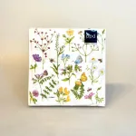 Servietter - Vilde Blomster Bier og Sommerfugle, grøftekant, borddækning, sommerfest, sommerbryllup, forår, konfirmation, forårsstemning, inspiration, vild med vilje, biologi, naturen, flora, insekter, bier, sommerfugle, picnic, skovtur, gave, gaveide, femin, yndig, sødt, nordisk, design, biti, ribe, sort sol, vadehavet, marsken