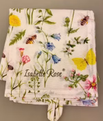 Viskestykke Bomuld med Blomster Bier og Sommerfugle, citronsommerfugl, honningbi, biodiversitet, insekter, bier, vild med vilje, natur, køkken, madlavning, bagning, opvask, gave, gavedie, fauna, flora, biti, ribe, isabelle, rose