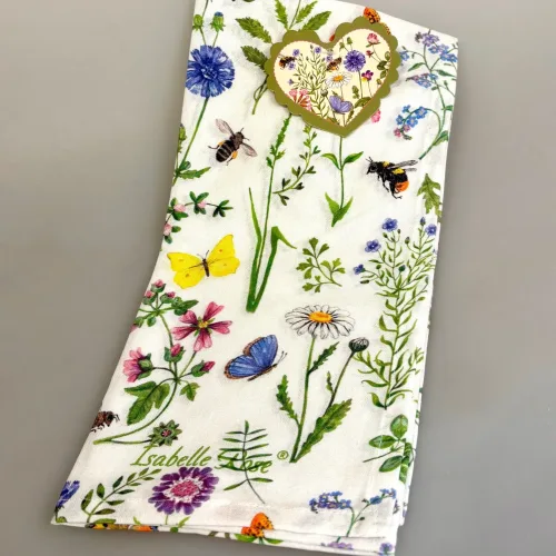 Viskestykke Bomuld med Blomster Bier og Sommerfugle, citronsommerfugl, honningbi, biodiversitet, insekter, bier,