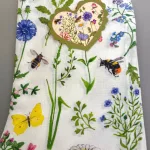 Viskestykke Bomuld med Blomster Bier og Sommerfugle, citronsommerfugl, honningbi, biodiversitet, insekter, bier,