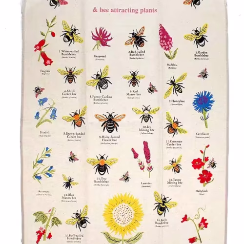 Viskestykke Bomuld med Tryk - Bier og Blomster, rex, london, naturfarvet, bivenlige, planter, Bier, bi, bier, bisværm, biavler, honning, lynghonning, biavl, honningbi, grill, weber, gaveide, kok, madlavning, gaveide, biodiversitet, natur, dansk, danmarks, insekter, biodiversitet, biti, ribe, nationalpark, vadehavet, marsken, madlavning, finere, grill, weber, grillmester,, bage, bagning, den store bagedyst, opvask, flytte hjemmefra, gave