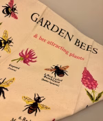 Viskestykke Bomuld med Tryk - Bier og Blomster, rex, london, naturfarvet, bivenlige, planter,