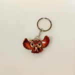 Nøglering af Kernelæder - Ugle, læder, kernelæder, nøglering, uglenøglering, ugleting, ugler, den kloge, eksamen, eksamensgave, symbolsk, student, LSA-14, håndlavet, lædernøglering, biti, ribe, amulet, lykkebringende, taskevedhæng, charm, rejse, viden, klogskab, intellekt