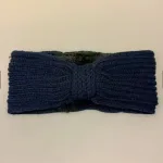 Pandebånd med Teddy Foer - Kinaa Navy, kinaa, 8833, moshiki, akryl, blødt, kradser ikke, sortblå, midnatsblå, marineblå, mørkeblåt, navy, blåsort, isolerer, upcyklet, håndstrikket, ørevarmere, pandebånd, cykel, teddy, teddybear, foer, foret, biti, ribe