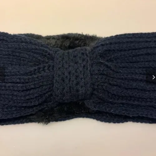 Pandebånd med Teddy Foer - Kinaa Navy, kinaa, 8833, moshiki, akryl, blødt, kradser ikke, sortblå, midnatsblå, marineblå, mørkeblåt, navy, blåsort, isolerer, upcyklet, håndstrikket, ørevarmere, pandebånd, cykel, teddy, teddybear, foer, foret, biti, ribe