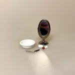 Miniature Bordspejl Sølv, Miniature Barber Sæt - Børste Ragekniv og Sæbe, 8550, 3226, barber, salon, barbersalon, barbershop, trimme, skæg, hipster, skæg, fuldskæg, hipster, overskæg, teenager, konfirmand, sangskjuler, bade, badeværelset, dun, voksen, symbolsk, gave, barbermaskine, dukkehus, ting, tilbehør, sættekasse, sætterkasse, tale, konfirmation, personlig, hygiejne, 1:12, miniature, barber, shaver, frisør, biti, ribe