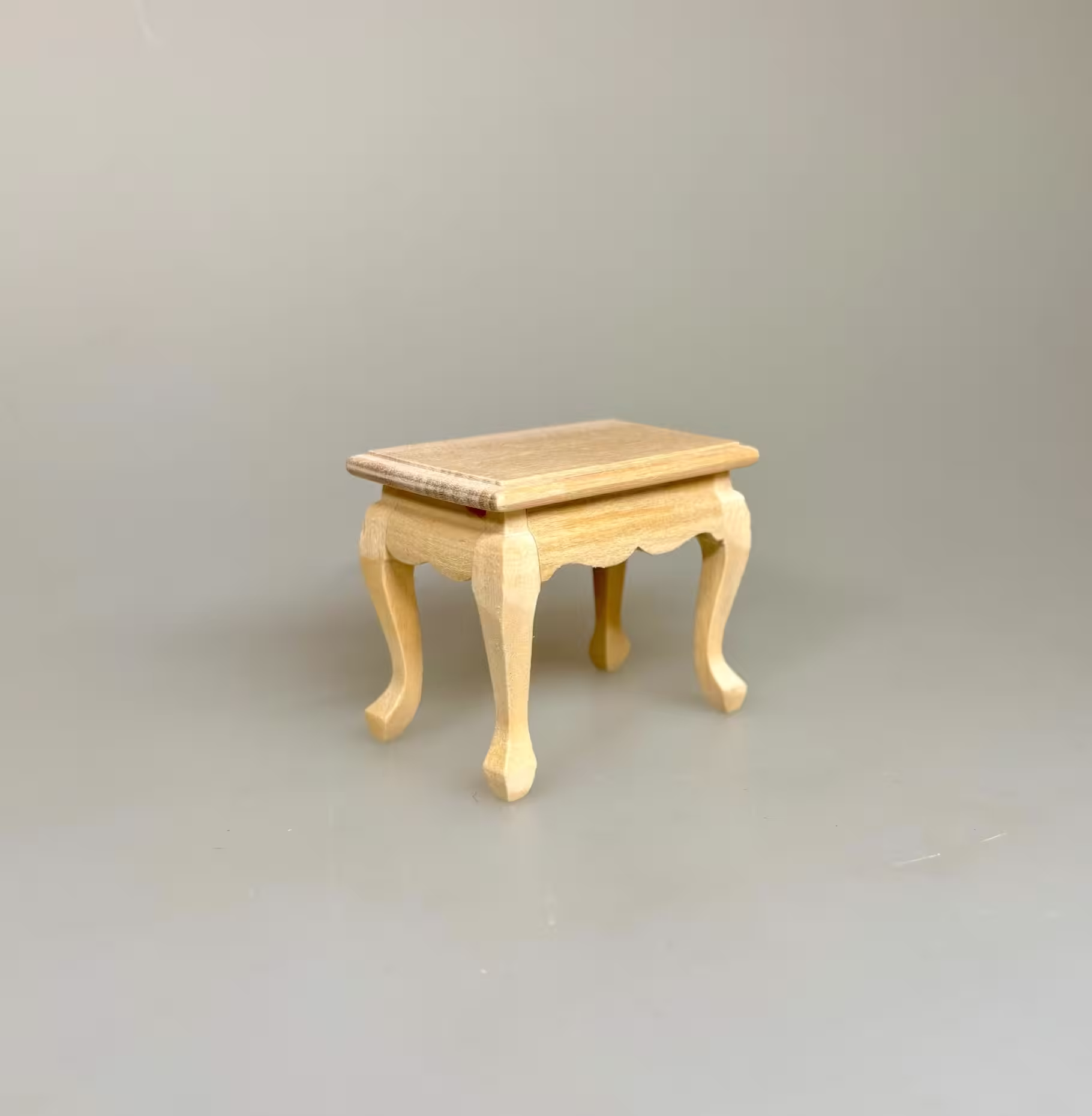 Miniature Sofabord Natur Miniature Sofabord Lille Natur, umalet, ubehandlet, træ, sidebord, lampebord, dukkehusmøbler, 23111,