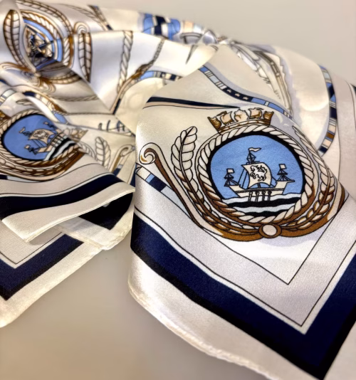 Silketørklæde Bandana Maritimt Blå Hvid, lyseblå, himmelblå, hvid, enkelt,