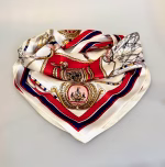 Silketørklæde Bandana Maritimt Blå Rød, skibe, flag, signalflag, sporty, sejler, elegant, cool, cruise, chic, TC, S, BH, 2405, 53, rød, blå, motiv, lille, firkantet, kvadratisk, lækkert, kvalitte, silke, silkeørklæde, blank, fed, silkesatin, smuk, gave, gaveide, halsklud, taske, taskepynt, nicky, nicki, tuch, bandana, luksus, lady, like, dame, biti, ribe, sejlerliv, søhest, knob, elegance, posh,