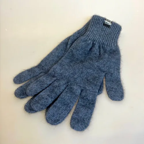 Strikkede Fingervanter Possum Blå, noble wilde, gloves, 466, neptune, fingerhandsker, fingervanter, strikhandsker, denim, jeansblå, blå, gråblå, uldvanter, uldhandsker, luksus, cashmere, cashmir, angora, ekstra, bløde, lune, lækre, varme, damer, piger, flotte, luksus, kvalitet, new zealand, biti, ribe, vinter, tilbhør, out door, vadehavet, nationalpark, sort sol, opossum
