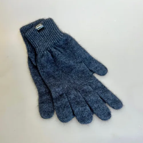 Strikkede Fingervanter Possum Blå, noble wilde, gloves, 466, neptune, fingerhandsker, fingervanter, strikhandsker, denim, jeansblå, blå, gråblå, uldvanter, uldhandsker, luksus, cashmere, cashmir, angora, ekstra, bløde, lune, lækre, varme, damer, piger, flotte, luksus, kvalitet, new zealand, biti, ribe, vinter, tilbhør, out door, vadehavet, nationalpark, sort sol, opossum