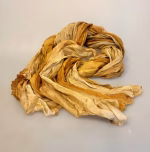 Twistet Silketørklæde 2122 Golden Sand, 2122, F, gold, ocre, batik, stripes, beige, brun, camel, fine, dijan, batik, tryk, ren, silke, lækkert, kvalitet, eksklusiv, brun.