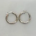 Creoler i Sølv Ø 25 mm Glatte Hoops 4 mm, sø 4025, vippeping, tykke, chunky, kraftige, glatte, lys, sølv, ægte, sterling, sølvøreringe, hoops, creoler, ringe, runde, flotte, lækre, kvalitet, moderne, nice, dansk, design, jane kønig, tilbud, udsalg, value for money, biti, ribe,