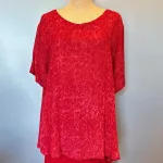 Tunika Bluse Ulin A-facon - Rød, 391, hindbærrød, ribs, rød, klar, ensfarvet, frisk, lang, vidde, løs, store, størrelser, tunika, t-shirt, vævet, hørbluse, hørtunika, kortærmet, røde, bærfarver, åndbar, behagelig, natur, fibre, materiale, håndtrykt, batiktryk, holdbar, tidsløs, bæredygtig, design, fest, hverdag, smart, klædelig, dansk, design, biti, ribe, a-snit, a-form, a-model