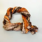 Twistet Silketørklæde 90234 Lille Brun Beige Rust, oxford,
