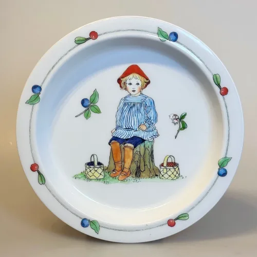Elsa Beskow Flad Tallerken - Putte i Blåbærskoven, Elsa Beskow Gaveæske Service - Putte i Blåbærskoven