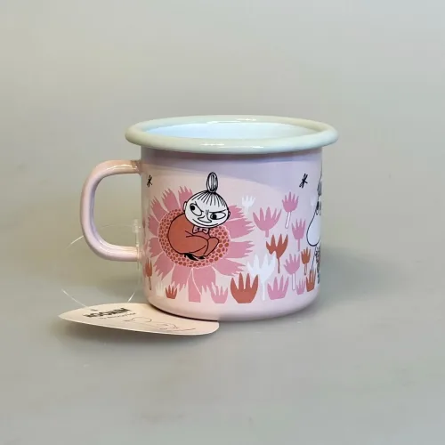 Mumi Metal Krus 25 ml - Lille My og Snorkfrøkenen, 1711-025-03, girls, lyserød, rosa, girly, pigekrus, pigekop, lille my, snorkfrøken, pink, 25 cl, blomstereng, bier, biodiversitet, vilde, blomster, margueritter, emalje, kop, krus, muurla, mumitrolde, mumikop, mumikrus, skovtur, til, børn, bålmad, biti, ribe, gave, fødselsdagsgave, barselsgave, dåbsgave