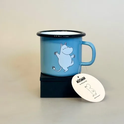 Mumi Metal Krus 25 ml - Mumi Lyseblå, retro, blå, 1701-025-21, drenge, drengekop , drengekrus, emaljekrus, emaljekrus, emalje, kop, krus, muurla, mumitrolde, mumikop, mumikrus, skovtur, til, børn, bålmad, biti, ribe, gave, fødselsdagsgave, barselsgave, dåbsgave, drenge, babyblå, drengekop, drengekrus, baby, shower