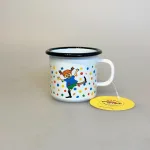 Pippi Langstrømpe Metal Krus 25 ml - Hopsa, hoppsan, 05, prikker, muurla, emalje, kop, krus, out door, pic nic, skovtur, sjovt, fint, lækkert, kvalitet, børn, voksne, gave, gaveide, pippi, langstrømpe, ting, med, 1404, biti, ribe, dansk, svensk, design, astrid lindgren, eventyr, historier, 2,5 dl