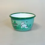 Mumi Metal Skål 3 dl - Mumi Sniff og Mumrik, boys, grøn, muurla, mumi, mumitroldene, finsk, finland, eventyr, børneservice, børneskål, børnetallerken, drenge, mumrik, sniff, venner, emalje, emaljeskål, emaljeret, bålbad, morgenmadsskål, morgenmadstallerken, mumiskål, mumiting, lækker, smart, praktisk, biti, ribe