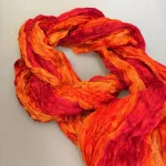 Twistet Silketørklæde 90127 Rød Orange