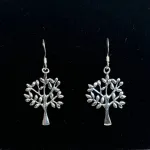 Vikingeøreringe Sølv - Livets Træ Yggdrasil Løv