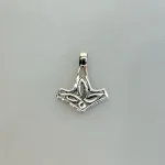 Vikingevedhæng i Sølv Thorshammer Åben, sv 529, let, feminin, drenge, piger, damer, lilje, gennembrudt, ægte, sterling sølv, 925, mjølner, thor, hammer, sølvvedhæng, vikinger, fund, kopi, museumssmykker, gamle, guder, vikingesmykker, aser, tordengud, styrke, amulet, gave, drengesmykke, konfirmation, biti, ribe