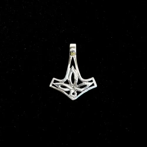 Vikingevedhæng i Sølv Thorshammer Åben, sv 529, let, feminin, drenge, piger, damer, lilje, gennembrudt, ægte, sterling sølv, 925, mjølner, thor, hammer, sølvvedhæng, vikinger, fund, kopi, museumssmykker, gamle, guder, vikingesmykker, aser, tordengud, styrke, amulet, gave, drengesmykke, konfirmation, biti, ribe