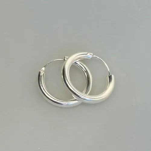 Creoler i Sølv Ø 25 mm Glatte Hoops 4 mm, sø4025,
