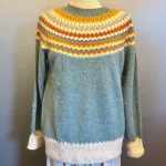 Harley of Scotland - Færø Pullover Super Soft - Lys Petrol, oribe green, søgrøn, petrol, støvet, blå, gråblå, supersoft, ekstra, soft, blød, superfin, super, fin, let, cashmere, kradser ikke, behagelig, smart, moderne, pulsvarmere, særlig, skotsk, færømønster, færøstrik, islænder, indendørs, sporty, feminin, pullover, sweater, fintstrikket, tynde pinde, let, efterårsstrik, smuk, lækker, kvalitet, harley,