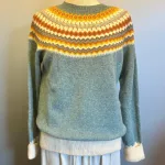 Harley of Scotland - Færø Pullover Super Soft - Lys Petrol, oribe green, søgrøn, petrol, støvet, blå, gråblå, supersoft, ekstra, soft, blød, superfin, super, fin, let, cashmere, kradser ikke, behagelig, smart, moderne, pulsvarmere, særlig, skotsk, færømønster, færøstrik, islænder, indendørs, sporty, feminin, pullover, sweater, fintstrikket, tynde pinde, let, efterårsstrik, smuk, lækker, kvalitet, harley,