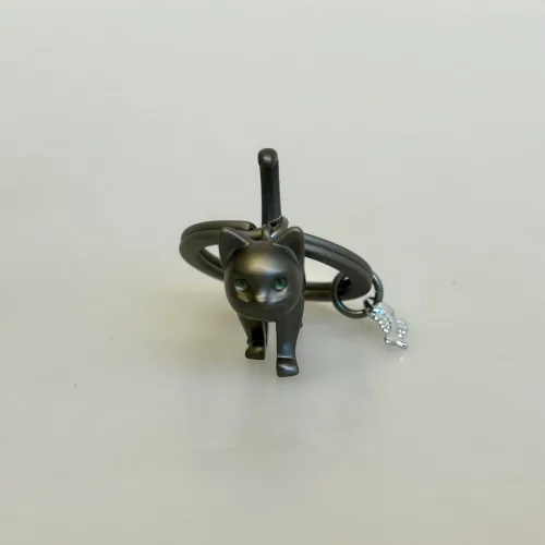 Nøglering - Kat og Fisk, sort, grå, katteting, katte, ting med, kattenøglering, metal, lækker, design, kvalitet, gedigen, flot, kær, katteejer, gave, gaveide, personlig, MTM, 339-01, biti, ribe,