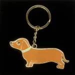 Nøglering med Gravhund Emalje, dachshund, hund, pølsehund, grævlingehund, gravhund, hundeting, ting med, gravhundeting, emaljeret, taskepynt, biti, ribe
