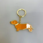 Nøglering med Gravhund Emalje, dachshund, hund, pølsehund, grævlingehund, gravhund, hundeting, ting med, gravhundeting, emaljeret, taskepynt, biti, ribe