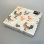 Servietter med Høns, høne, hane, høner, haner, hønsefugl, hønsegård, hønsehold, læggehøne, kokkemand, kok, hønseservietter, borddækning, bondegård, farm, gård, landbrug, æg, herlige, ting med, hønseting, biti, ribe, poules,