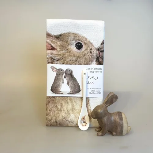 Ske Porcelæn - Skovens Dyr Kanin, teske, dessertske, lille, porcelæn, porcelænsske, hare, kanin, bunny, vintage, isabelle rose, yndig, barnedåb, dåbsgave, barselsgave, service, til, børn, gave, gaveide, biti, ribe, speciel, fin,