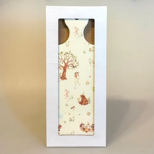 Smørebræt Porcelæn - Skovens Dyr Fest, smørebræt, skærebræt, coaster, varmebrik, servering, serveringsbræt, morgenmad, frokost, til, børn, fest, fødselsdag, skovens, dyr, bambi, bamsefar, bjørn, kanin, balloner, isabelle rose, porcelæn, pastelfarver, yndigt, sødt, lækkert, børneservice, COA6, aflangt, biti, ribe, kært, hakkebakkeskoven, poetisk, eventyr,