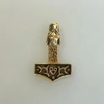 Vikingevedhæng i Bronze - Thorshammer med Fenrisulven Stor, kd, BRA, 277, ulvehammer, uld, ulvehoved, fenris, fenrids, fenrisulven, mjølner, thirs hammer, hammer, bronze, ægte, bronzevedhæng, gylden, kobber, massiv, flot, særlig, amulet, stor, sej, aser, asatro, vikinger, vikingetiden, vikingesmykker, vikingevedhæng, museumssmykker, gamle, guder, tro, danefæ, udgravninger, fund, kopismykke, biti, ribe,
