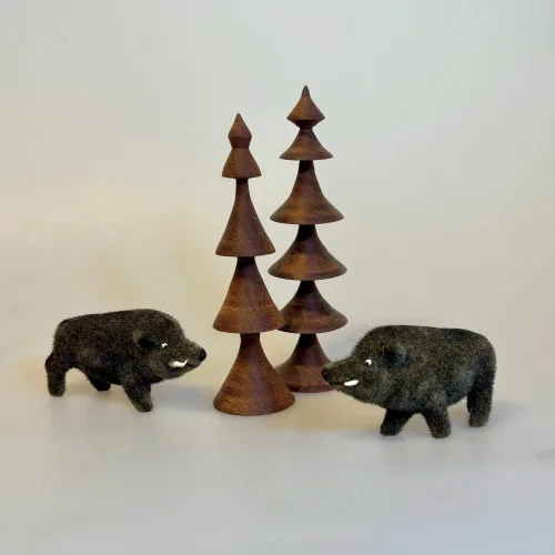 Klassisk Vildsvin - Gråbrun Velour, vildsvin, wild boar, wild01, grå, velour, retro, vilde, dyr, danske, trøffelsvin, trøfler, skovens, dyr, skov, gris, pumba, vortesvin, 1960'erne, original, sjov, gave, symbolsk, gaveide, jul, efterår, skovtema, stilleben, biti, ribe,