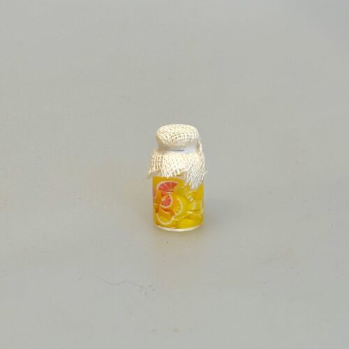 Miniature Glas med Citron Drops , 5166, drops, syrlige, appelsin, citron, glas, slikglas, dukkehus, tilbehør, ting, til, nisser, sættekasse, 1:12, mini, sjov, sang, tale, symbolsk, gave, biti, ribe,