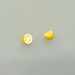 Miniature Halv Citron, citron, frugt, miniature, dukkehus, ting, tilbehør, 1:12, små, grønt, citrus, lemon, skala, nisser, nissedør, nissehus, dukkehusting, mad, biti, ribe