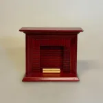 Miniature Kamin - Mahogni Stor, Miniature kamin i Mahogny, Miniature Kamin lys træ, miniature, miniaturer, dukkehus, dukkehusting, dukkehustilbehør, ting til dukkehuset, 1:12, kamin, kaminhylde, op på kaminhylden, og glimmer på, hella joof, pejs, åben pejs, ildsted, kakkelovn, brændeovn, nissebo, nissedør, santa, chimney, chimny, nissetilbehør, nisseting, ting til nisser,