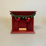 Miniature Kamin - Mahogni Stor, Miniature kamin i Mahogny, Miniature Kamin lys træ, miniature, miniaturer, dukkehus, dukkehusting, dukkehustilbehør, ting til dukkehuset, 1:12, kamin, kaminhylde, op på kaminhylden, og glimmer på, hella joof, pejs, åben pejs, ildsted, kakkelovn, brændeovn, nissebo, nissedør, santa, chimney, chimny, nissetilbehør, nisseting, ting til nisser,julesokker, jule, strømper, julekugler, gran, guirlande,