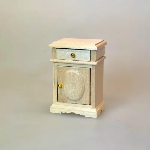 Miniature Servante Skab Natur, umalet, 2703, o, servantemøbel, servanteskab, nissemøbler, nisseting, nissetilbehør, ting, interiør, julekalende, december, sjov, jul i dukkehuset, dukkeusting, dukkehus, miniaturer, badeværelset, biti, ribe, nissedør