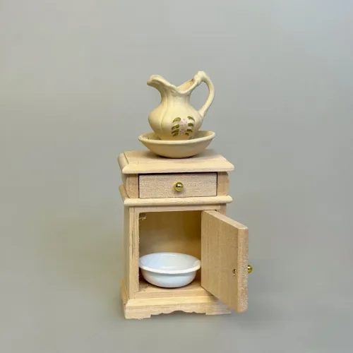 Miniature Servante Skab Natur, umalet, 2703, o, servantemøbel, servanteskab, nissemøbler, nisseting, nissetilbehør, ting, interiør, julekalende, december, sjov, jul i dukkehuset, dukkeusting, dukkehus, miniaturer, badeværelset, biti, ribe, nissedør