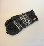 Strikkede Luffer Uld med Klap - Koks Grå, koksgrå, mørkegrå, sort, herrer, mænd, adeep, klap, muffedisse, herrevanter, strikvanter, herreluffer, strikluffer, vinter, luffer, vanter, cykle, 21747, biti, ribe, håndstrikkede, uld, økologisk, bomuld