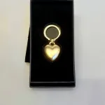 Hjerte Nøglering - Guld Hjerte, mat, guld, guldhjerte, et hjerte af guld, kærlighed, nøglering, symbolsk, gave, kæreste, amulet, lækker, julegave, valentines, nyttig, anvendelig, flot, kvalitet, biti, ribe,