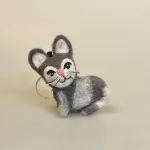 Nøglering med Filtet Kat, kat, katte, kattenøglering, filtkat, filtet, filetde, uldfilt, nøglering, katteting, ting med katte, ketteejer, gave, gaveide, julegave, lille særlig, personlig, speciel, biti, ribe,