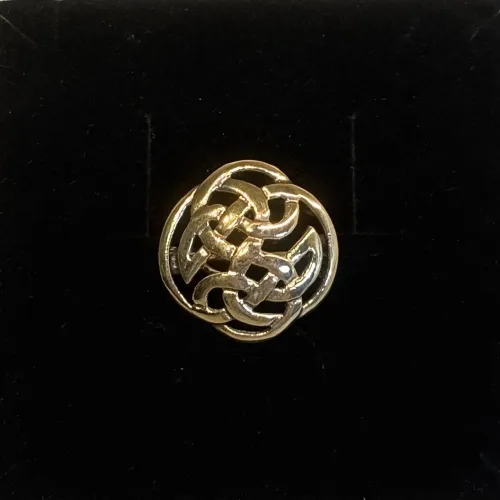 Viking Broche i Bronze - Keltisk Flet Evigheden, bronze, gylden, ægte, vikingesmykker, smykke, bronzebroche, aser, museums, museumssmykker, kopi, danefæ, aser, nordisk, mytologi, gamle, guder, fund, kopi, originale, kopismykker, vikingekopi, biti, ribe,