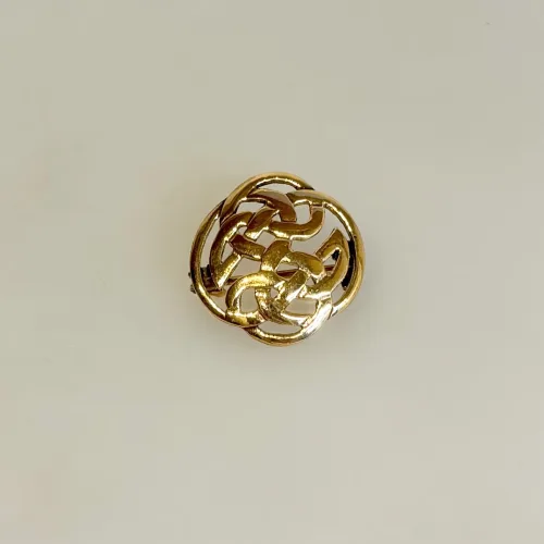 Viking Broche i Bronze - Keltisk Flet Evigheden, bronze, gylden, ægte, vikingesmykker, smykke, bronzebroche, aser, museums, museumssmykker, kopi, danefæ, aser, nordisk, mytologi, gamle, guder, fund, kopi, originale, kopismykker, vikingekopi, biti, ribe,